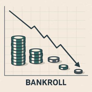 Bankroll decline graph with poker chips 300x300 - The Fastest Ways Bettors Destroy Their Bankroll